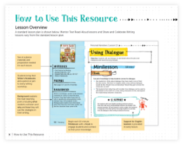 Jump into Writing! lesson overview screen shots