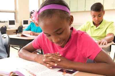 student writing