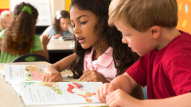 Children looking at book
