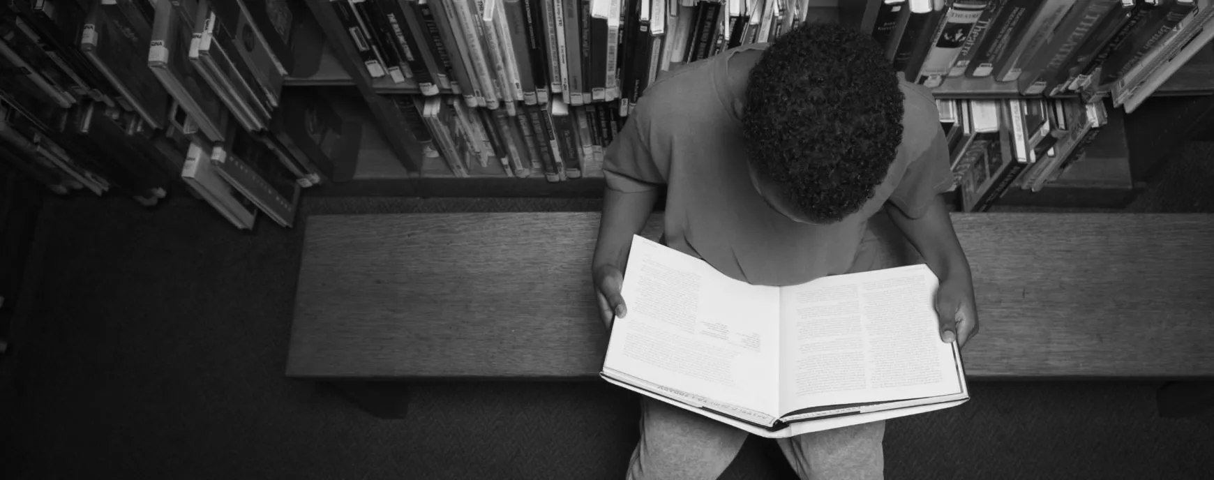 Boy reading a book
