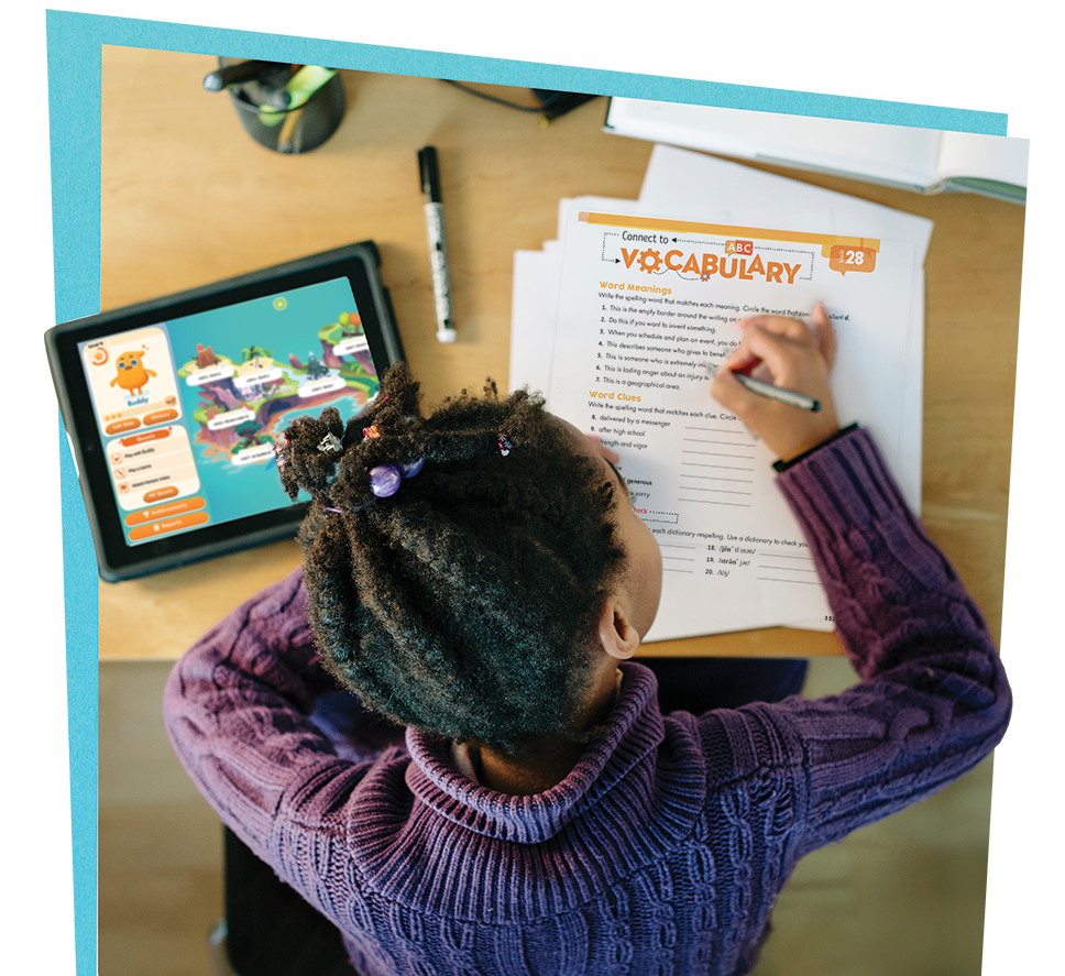 Child working at desk