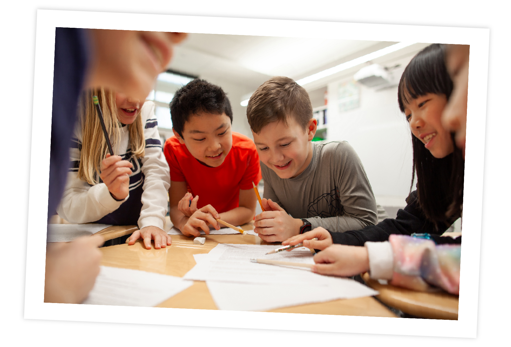 Small group of students working together