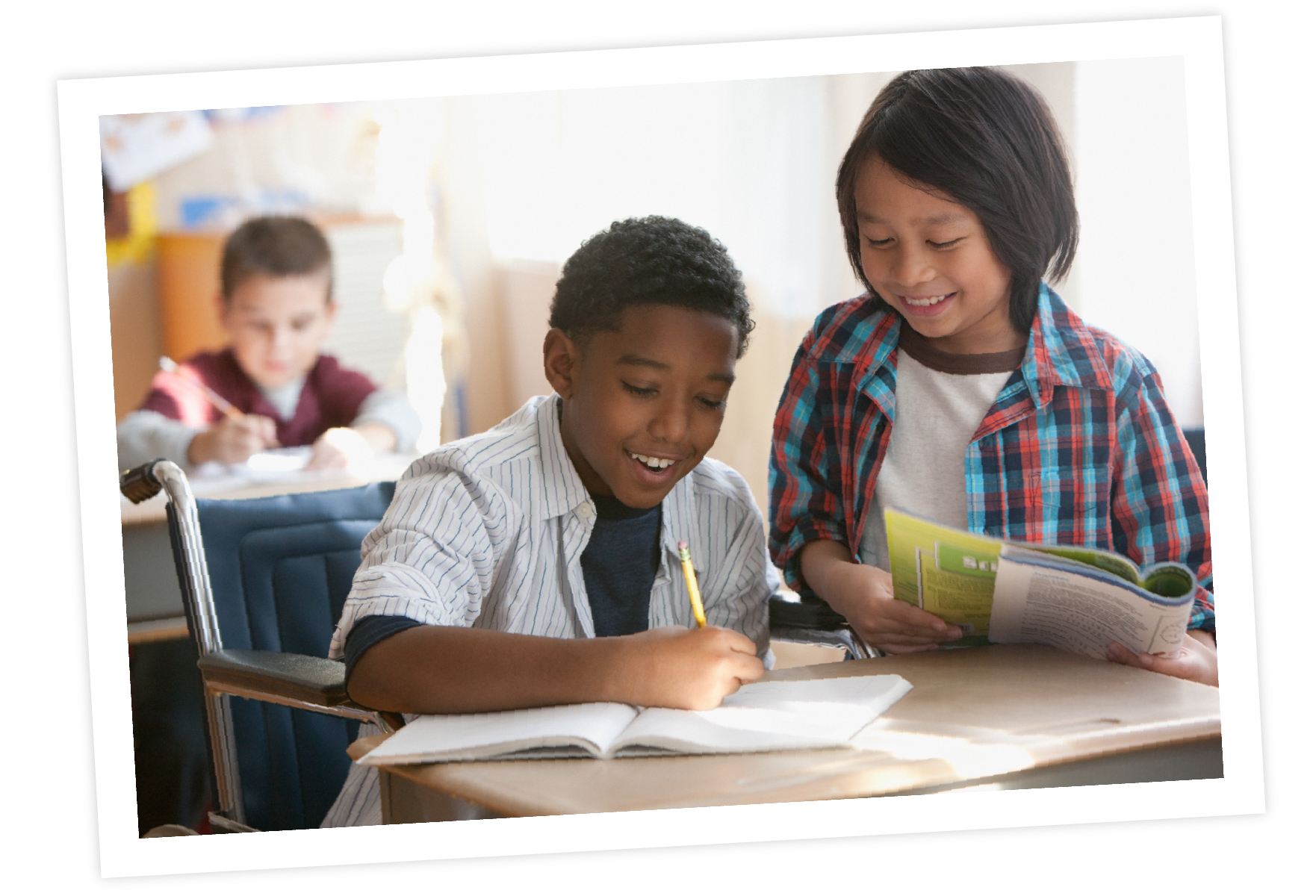 Two students working together