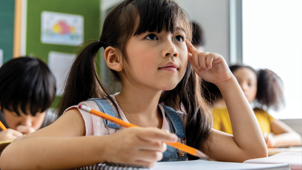 Girl holding test