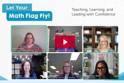 Webinar screenshot featuring six math educators and learning experts