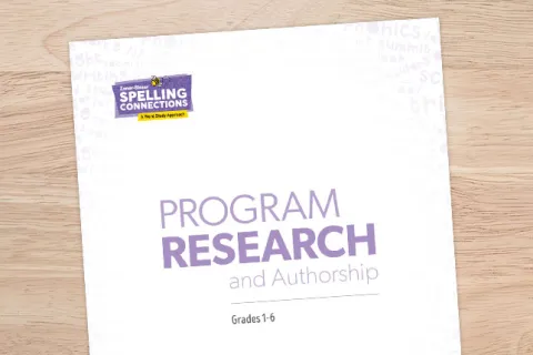 Spelling Connections Program Research and Authorship title page