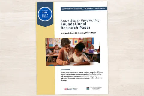Cover of Zaner-Bloser Handwriting foundational research paper