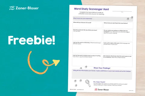 Thumbnail of worksheet that guides students through vocabulary research