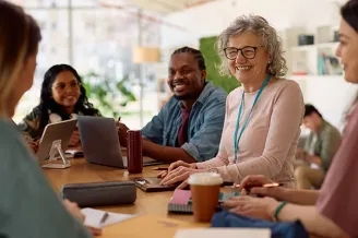 Teachers participating in professional development workshop